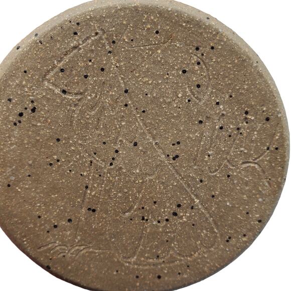 Small Pottery Espresso Cup Kline Tea Mug Spoon Holder Green Brown Studio Rustic - Picture 7 of 9